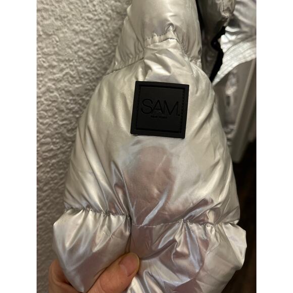 SAM. Freestyle Goose Down Puffer Jacket Silver Wind‑Resistant Winter Cozy Ski - Picture 8 of 14